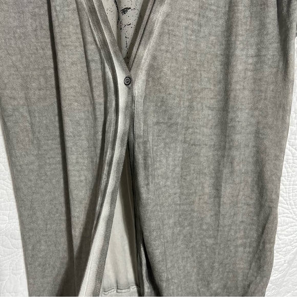 SANDWICH Distressed Grey Knit Cardigan with Sheer Back Panel, Size X-Small -#238 - Picture 2 of 12